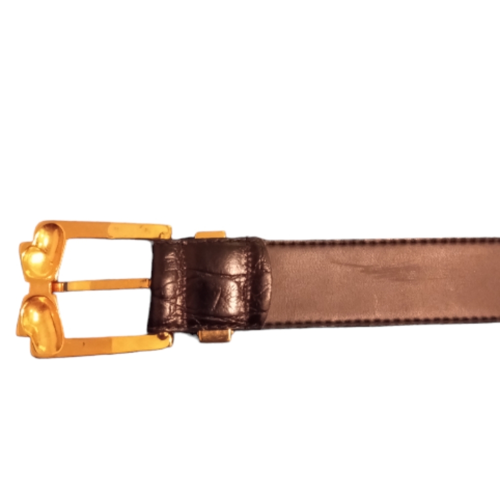 Tarox Women's Alligator Leather Belt Black Size 30. - Picture 3 of 7